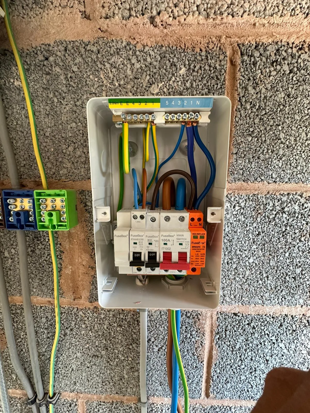Compact new consumer unit installed in a home